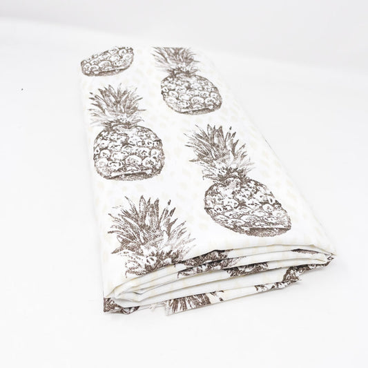 Beige Pineapple Print Outdoor Fabric - 2 yds