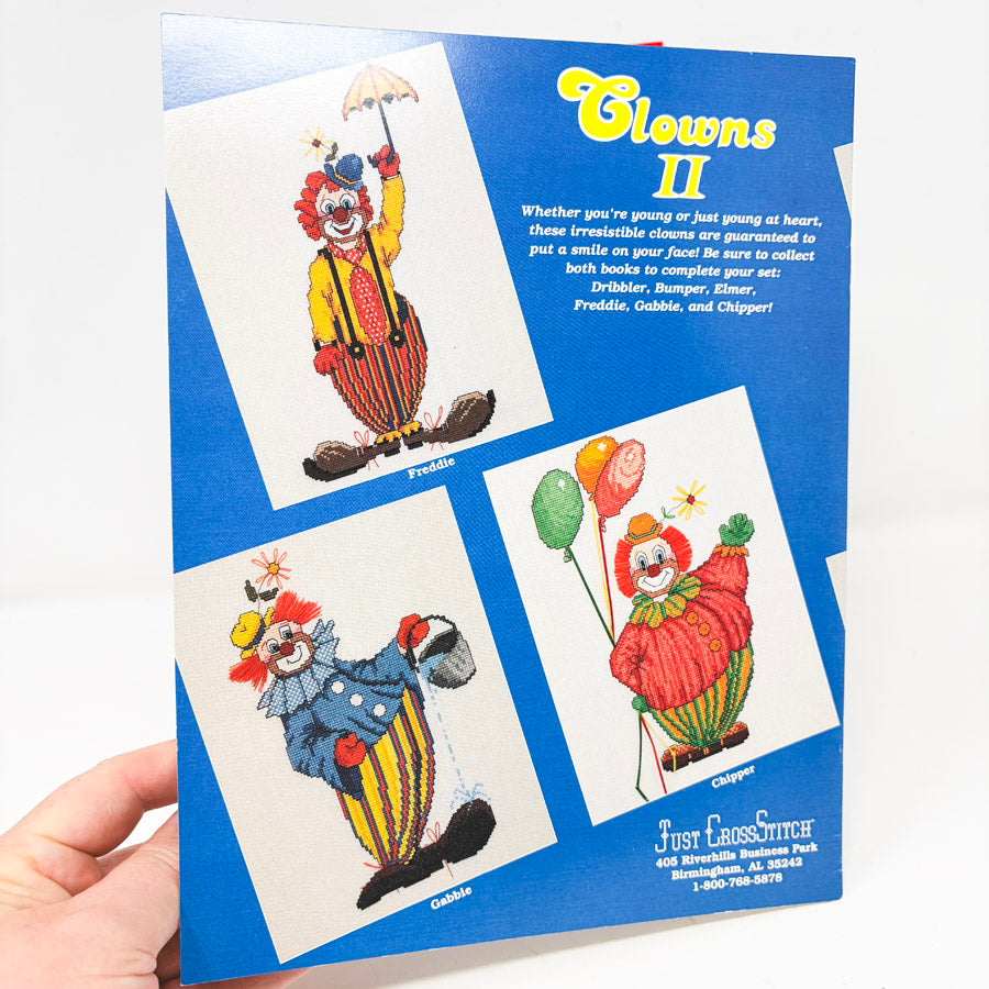 Vintage Clowns Cross Stitch Pattern Leaflets by Cathy Livingston