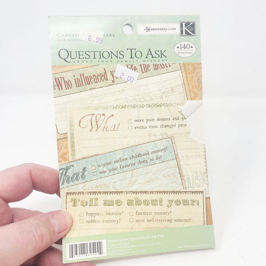 Ancestry.com – Questions to Ask Cardstock Pad