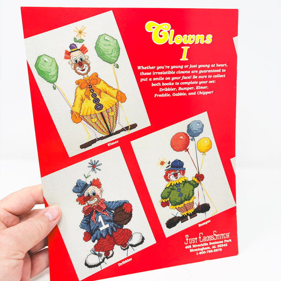 Vintage Clowns Cross Stitch Pattern Leaflets by Cathy Livingston