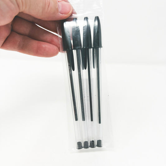 4 pk Black Bic Crystal Ballpoint Pens