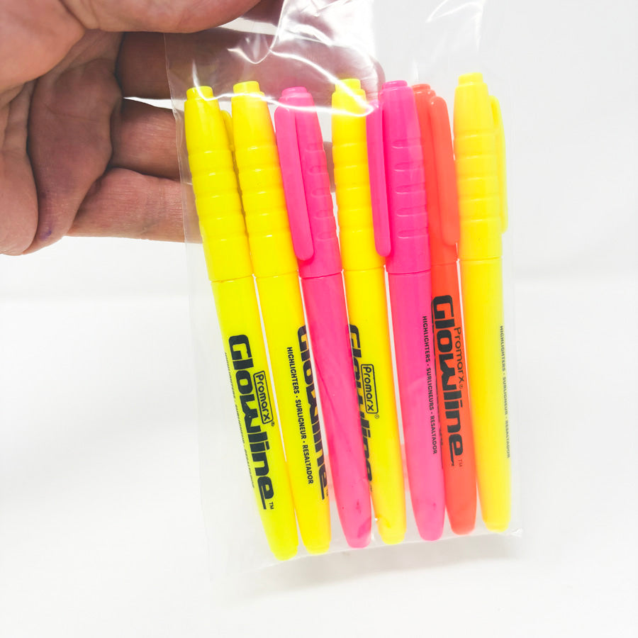7 pc Promarx Glowline Highlighters - Asst or Yellow
