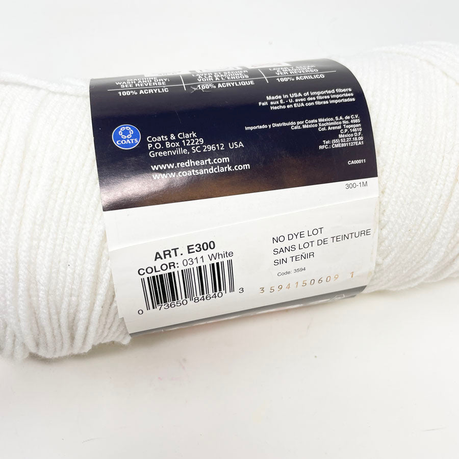 Red Heart Super Saver Yarn - White