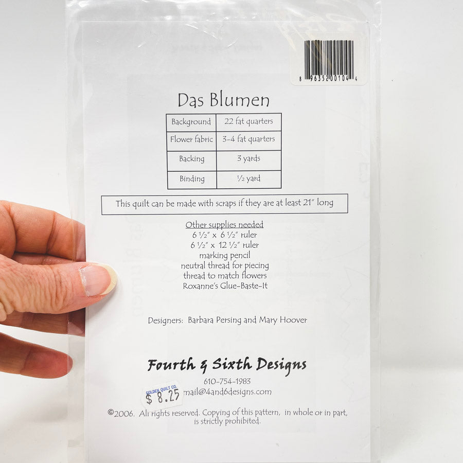 Das Blumen Quilt Pattern by Fourth & Sixth Designs