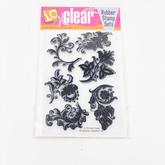 Impression Obsession Solid Florals Clear Stamps