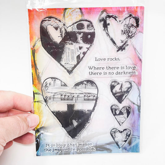 Dylusions Love Rocks Clear Stamps