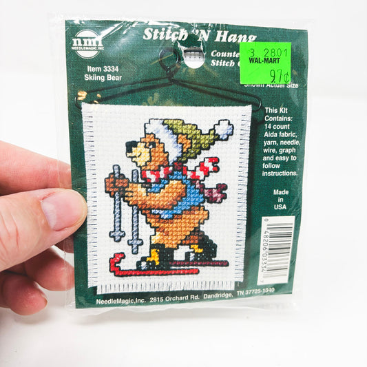 Skiing Bear Cross Stitch Kit