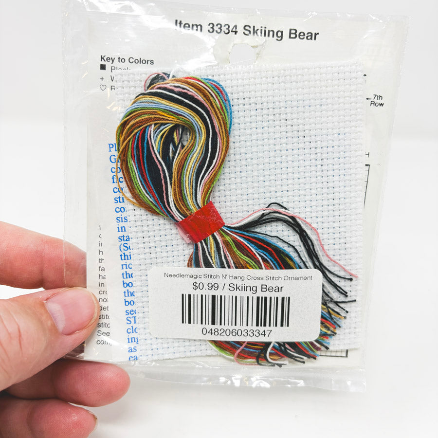 Skiing Bear Cross Stitch Kit