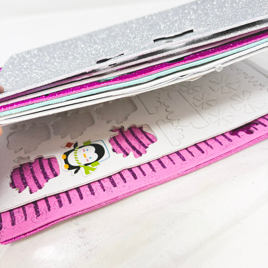 Stack of Glitter Foam Adhesive Die Cut Shapes