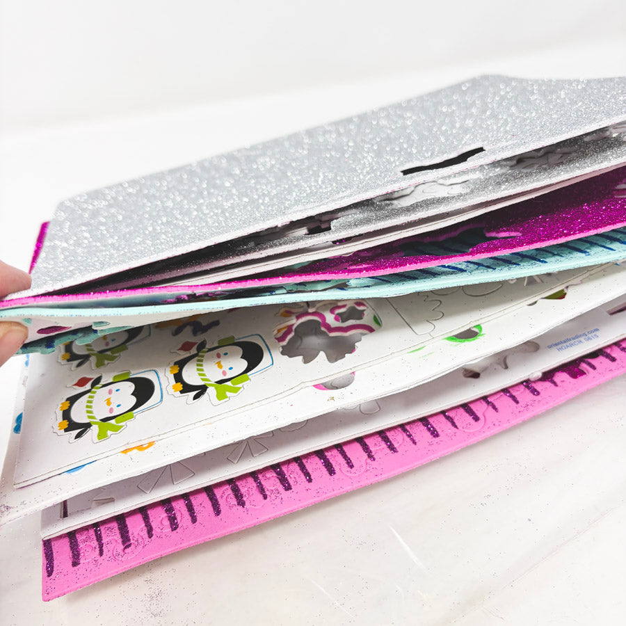 Stack of Glitter Foam Adhesive Die Cut Shapes