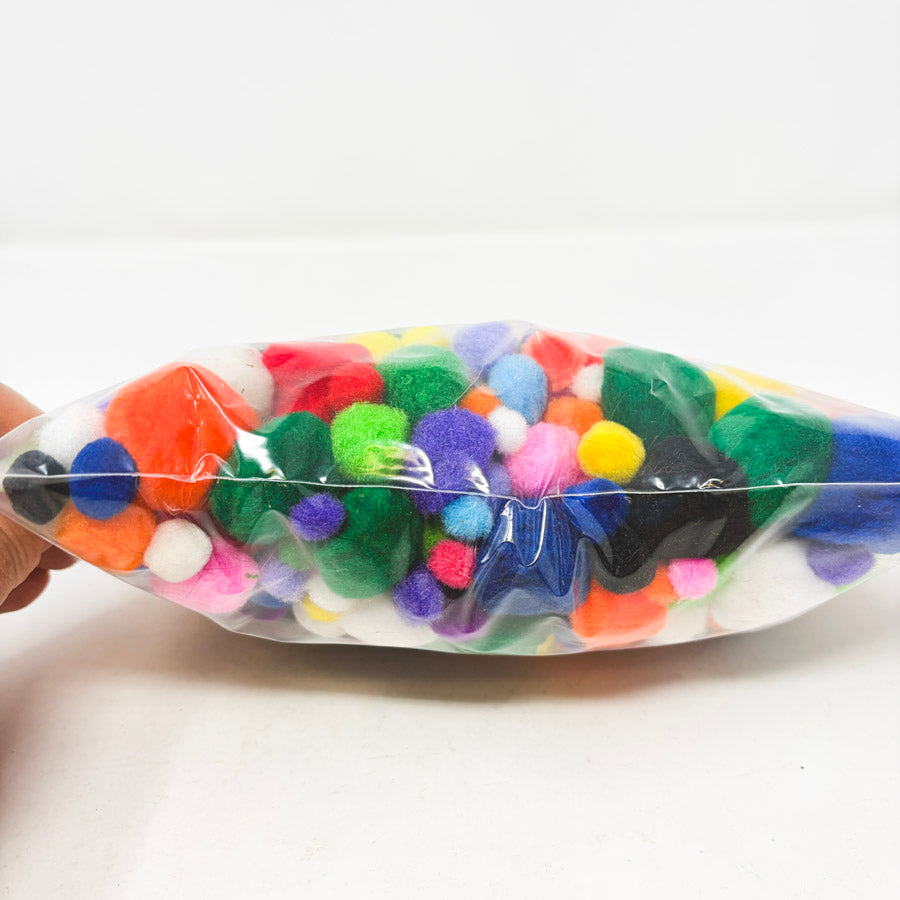 Bag of Colorful Pom Poms