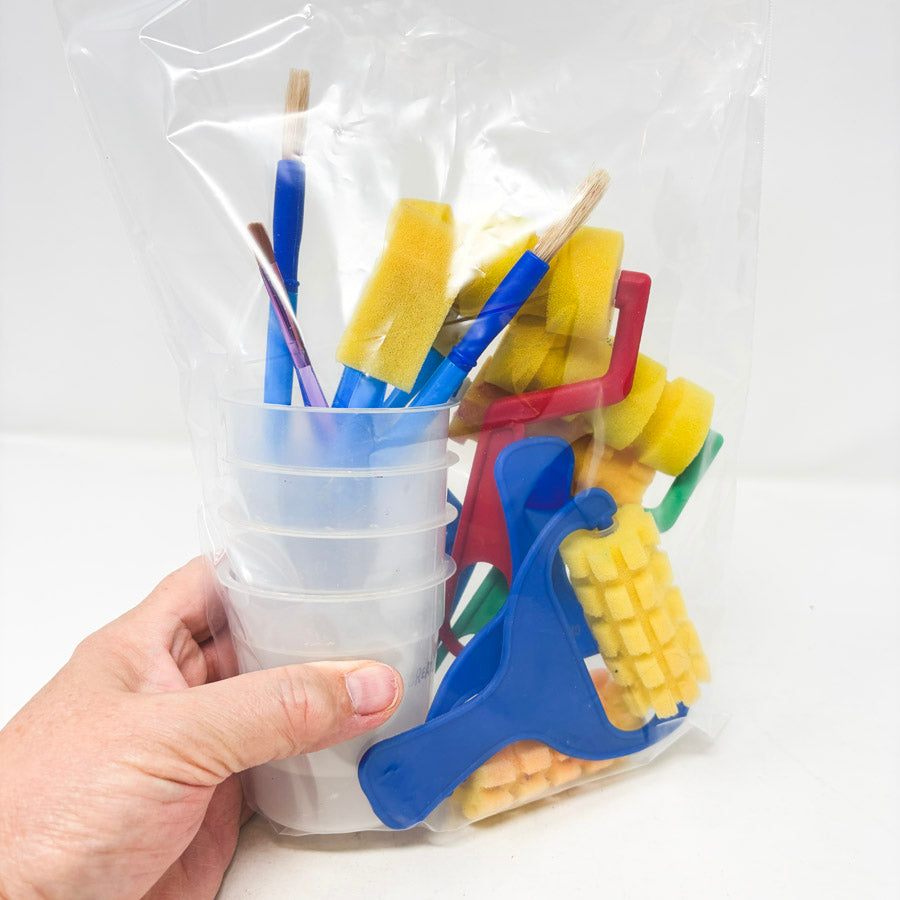 Kids Painting Kit - Rollers, Brushes, and Cups