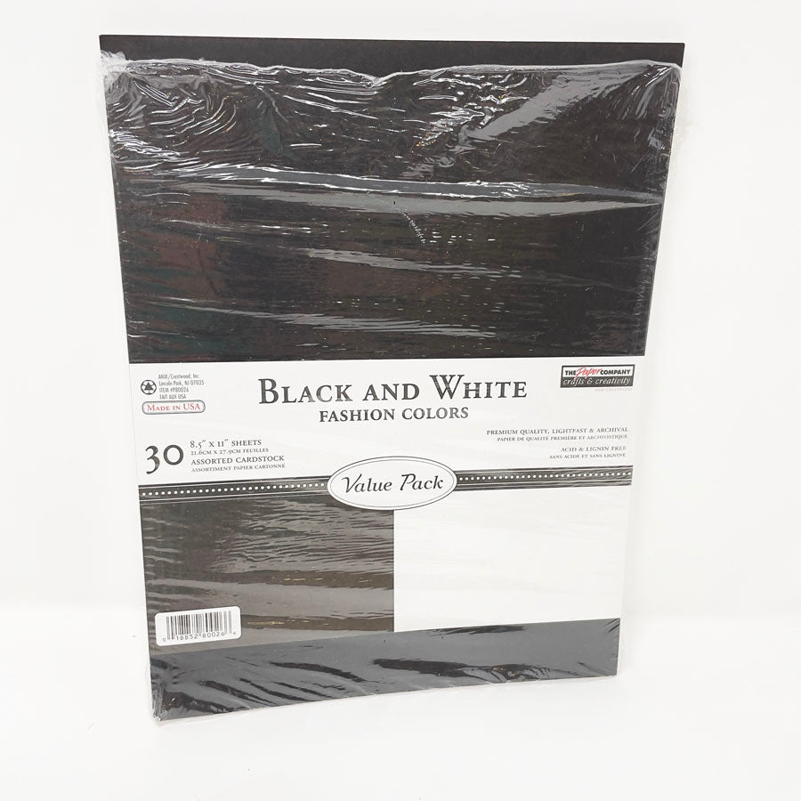 Black & White Fashion Colors Cardstock Paper Pack