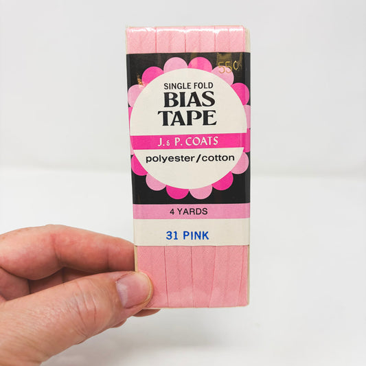 J.P. Coats Single Fold Bias Tape - 31 Pink