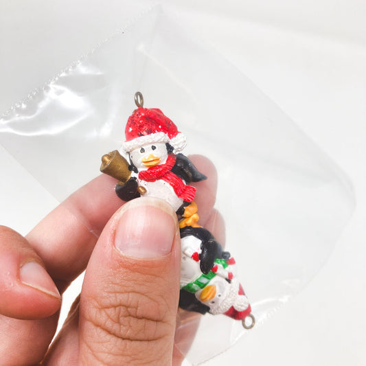 Two Miniature Flat Back Penguin Ornaments