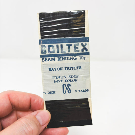 Boiltex Woven Edge Seam Binding - Black 1/2"