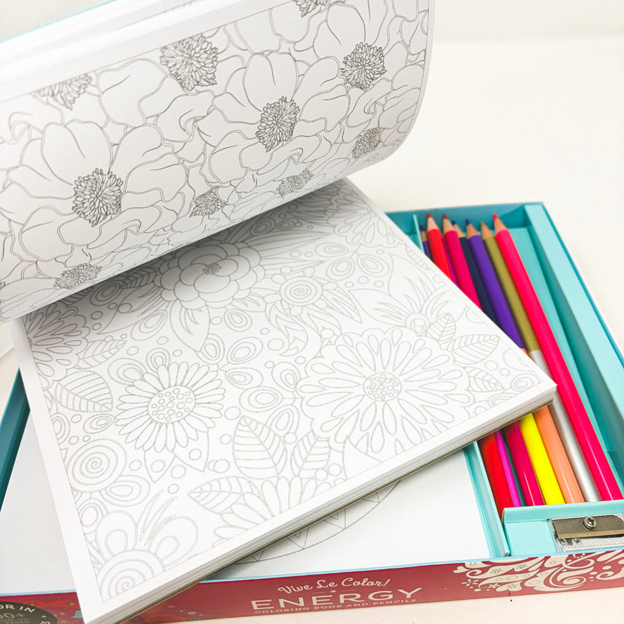 Vive Le Color Energy Coloring Book and Pencils