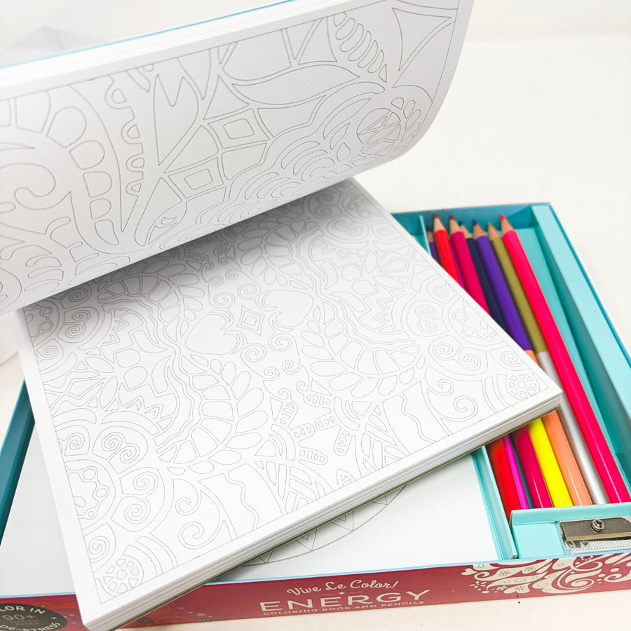 Vive Le Color Energy Coloring Book and Pencils