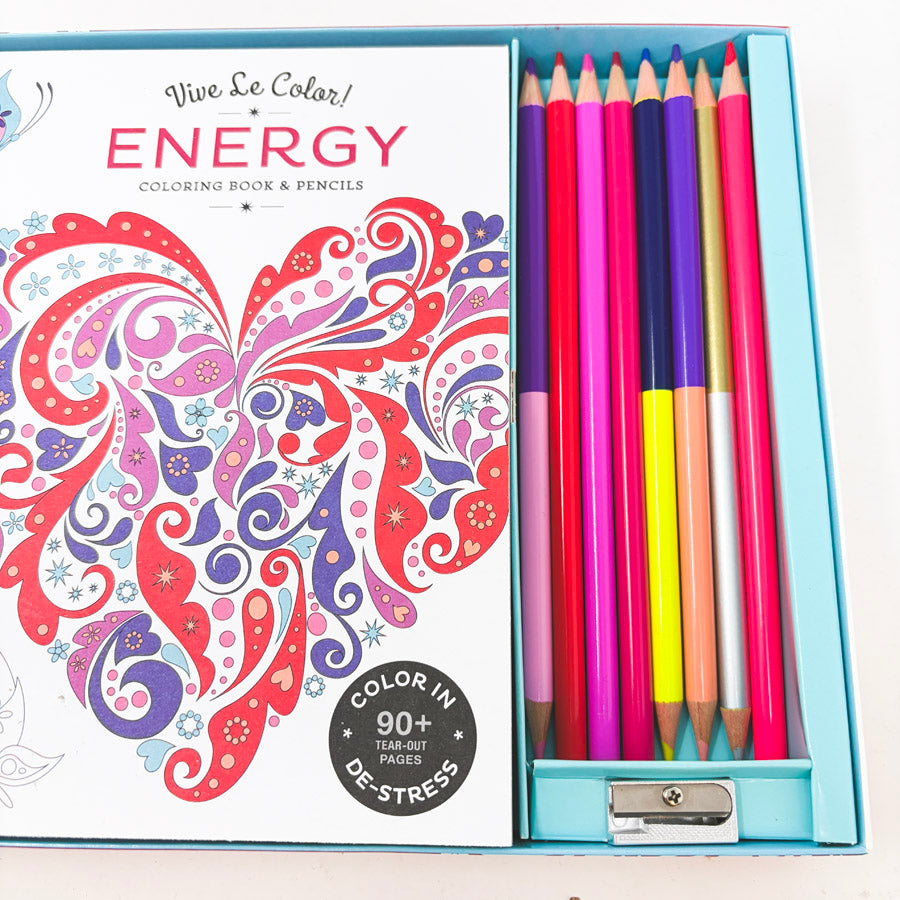 Vive Le Color Energy Coloring Book and Pencils