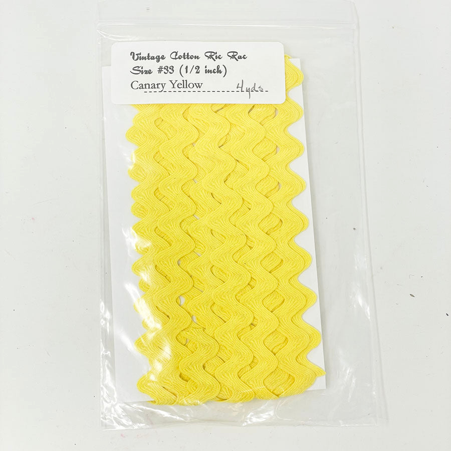 Canary Yellow Rick Rack - 4 yards