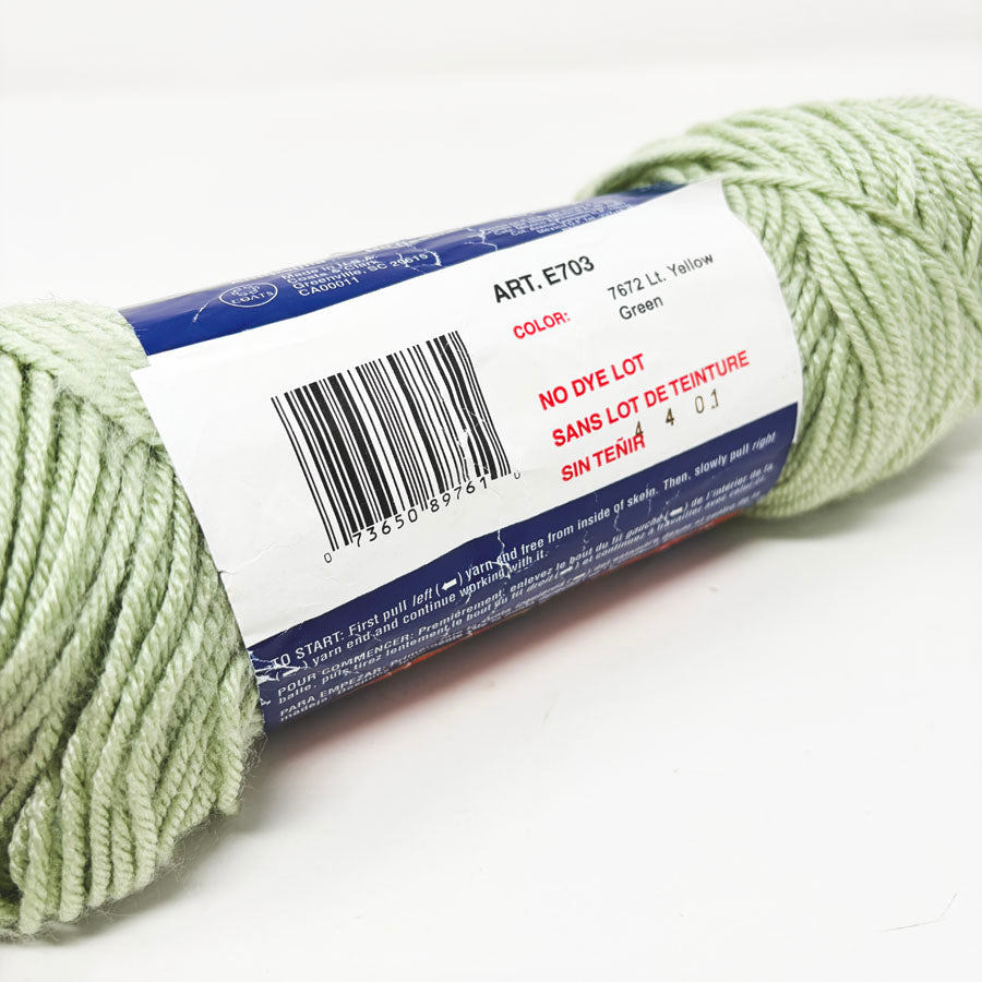 Red Heart Soft Lt Yellow Green Partial Skein