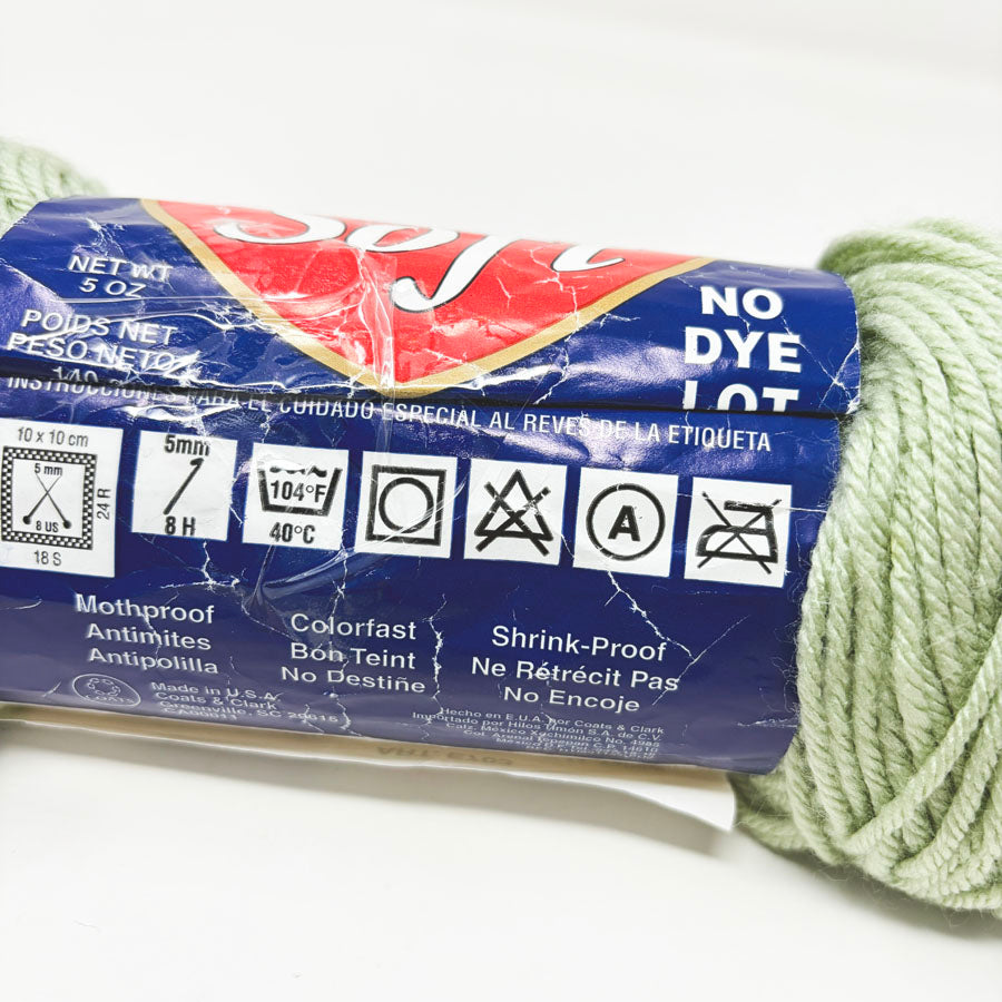 Red Heart Soft Lt Yellow Green Partial Skein