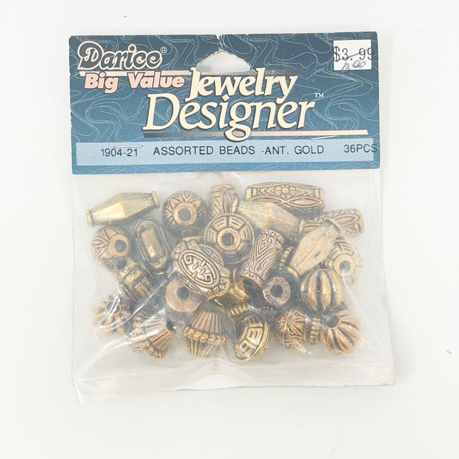 Darice Assorted Beads - Antique Gold