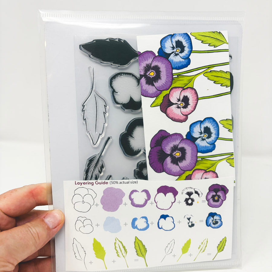 Altenew Pretty Pansies Layering Cling Stamp Set