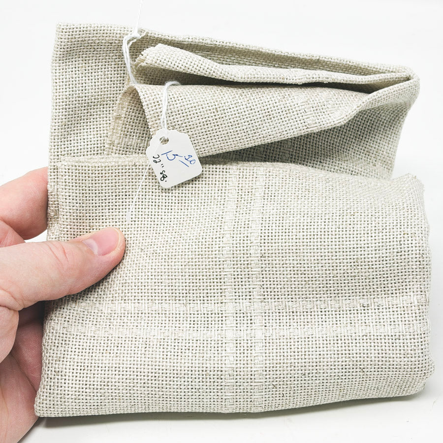 22" Square Natural Windowpane Evenweave Fabric