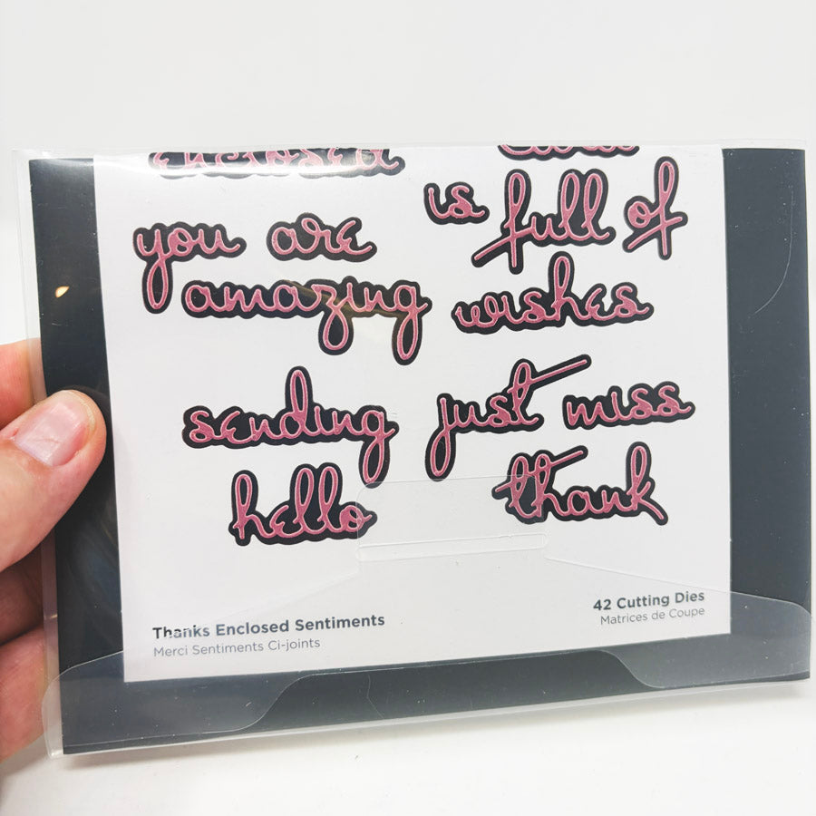 Spellbinders Thanks Enclosed Sentiments Cutting Die Set