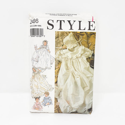 Style 2436 Sewing Pattern - Infant Christening Gown (3m-18m)