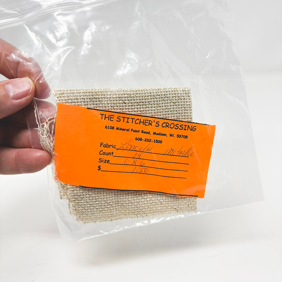 14 Count 6" x 6" Lincoln Metallic Aida Fabric