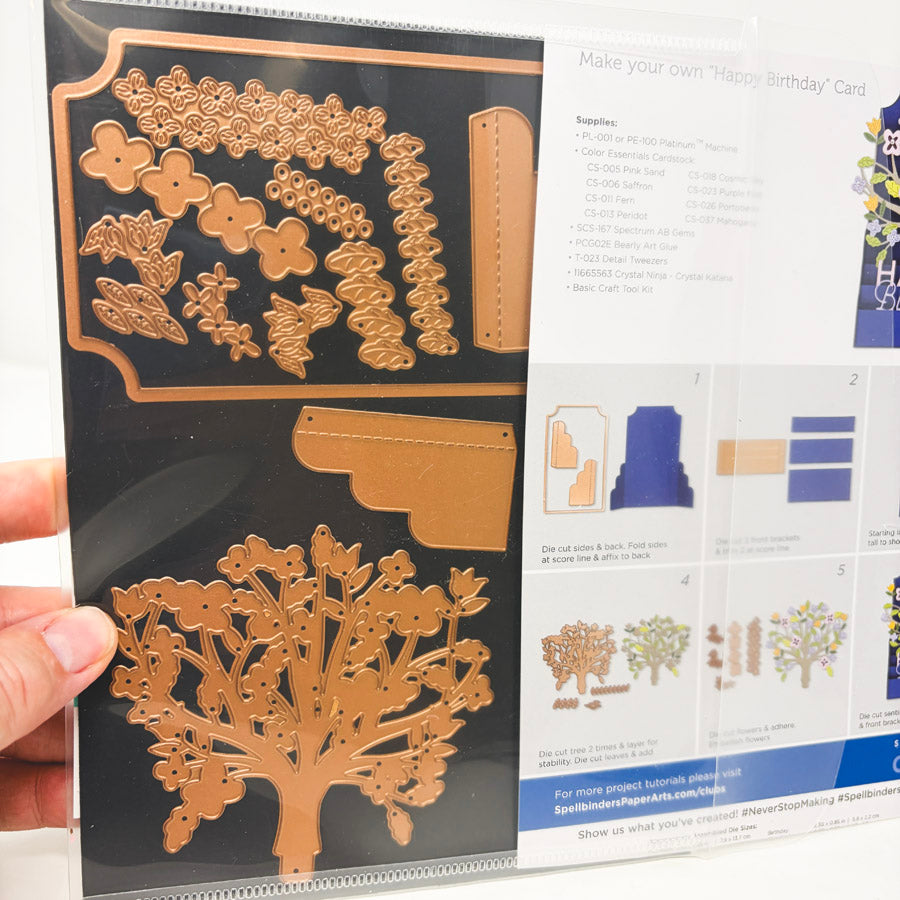 Spellbinders Flowering Tree Sentiments and Happy Birthday Cutting Die Set