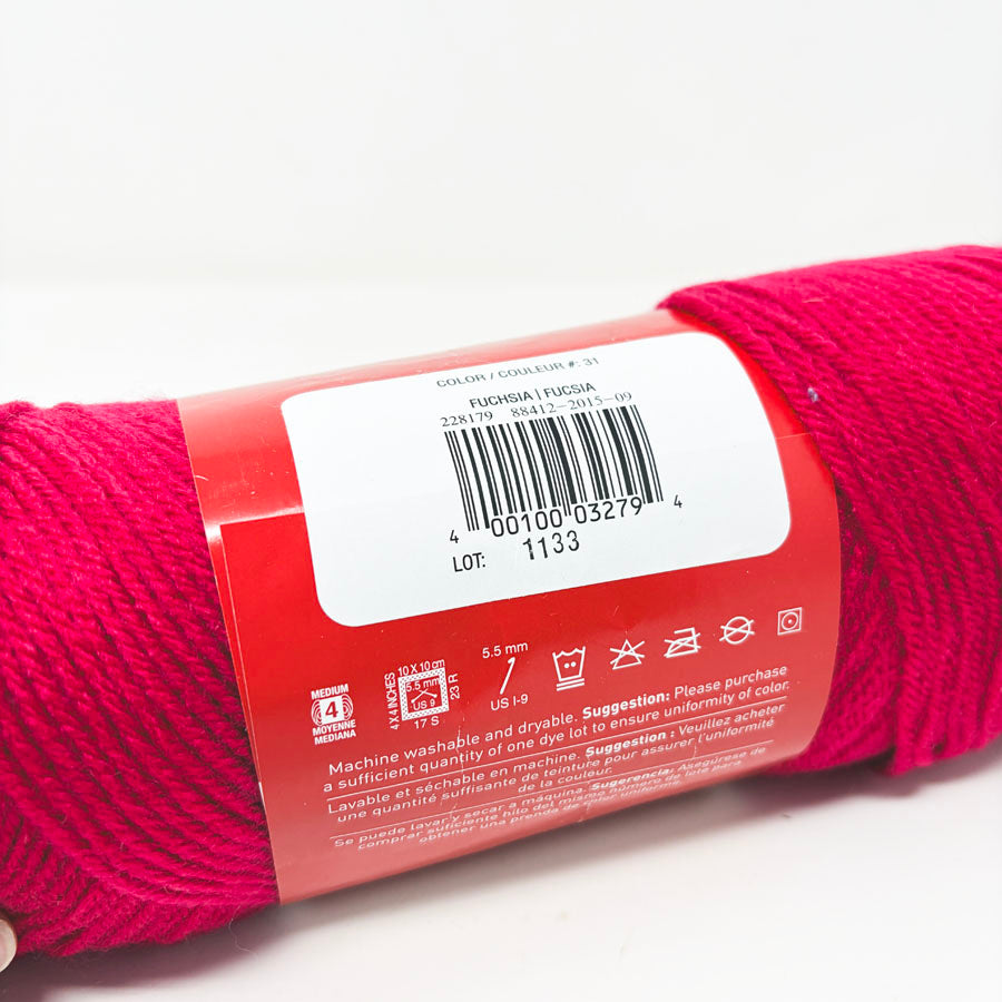 Fuchsia Craftsmart Value Yarn
