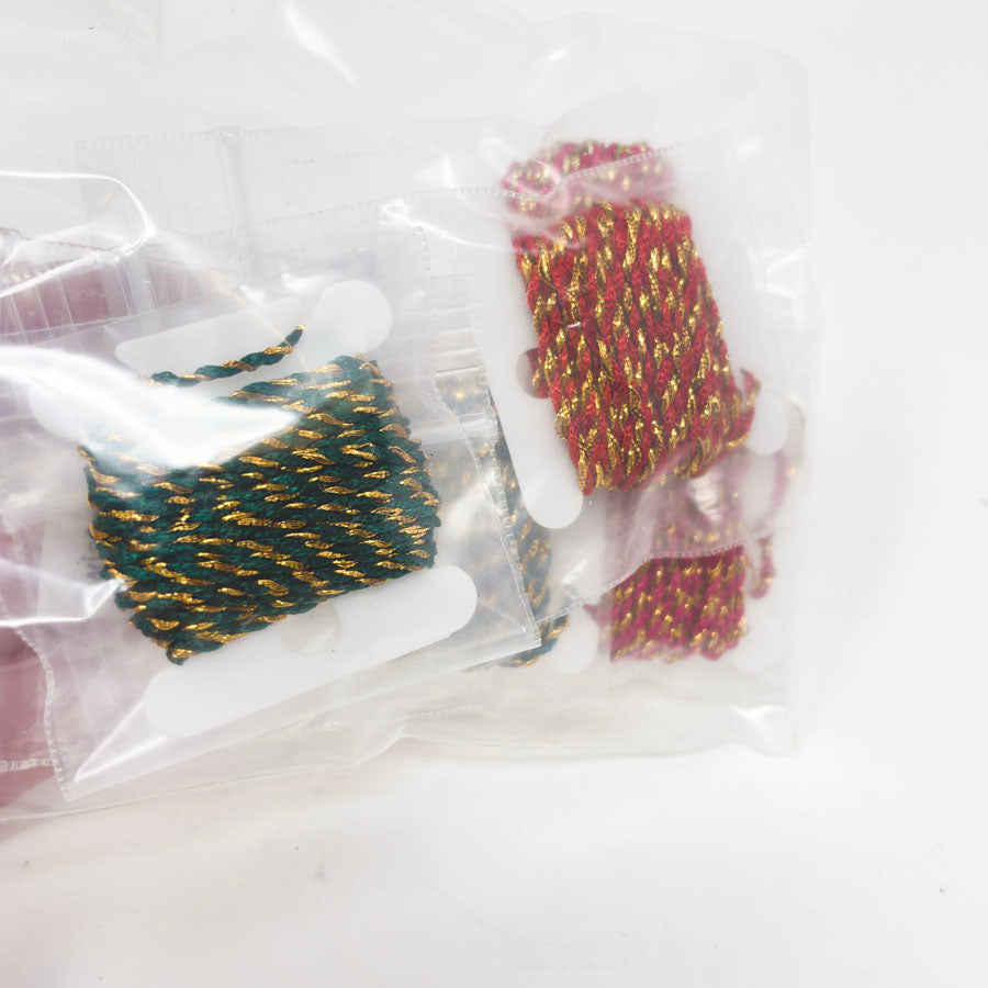 Bundle of Gold/Green/Red Cord
