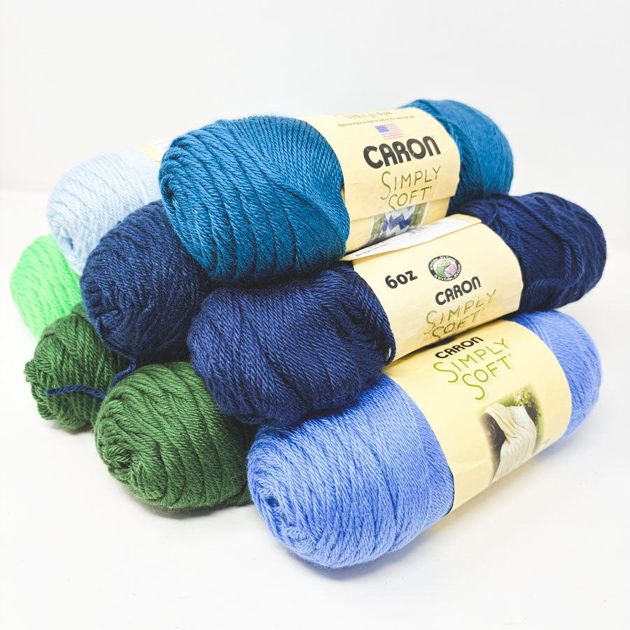 Green/Blue Caron Simply Soft Yarn - Pick a Color