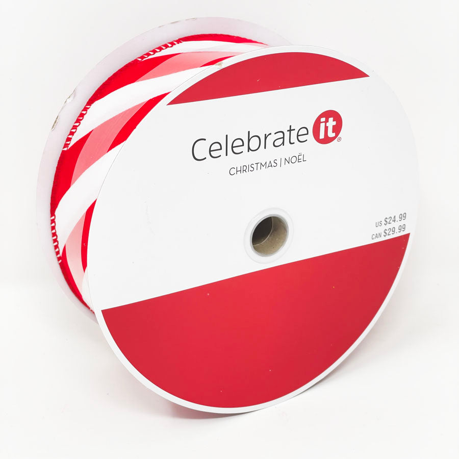 2.5" Red & White Stripe - Celebrate It Christmas Ribbon