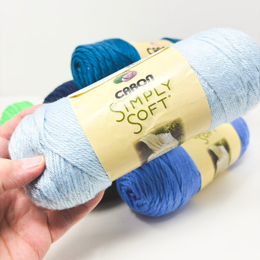Green/Blue Caron Simply Soft Yarn - Pick a Color
