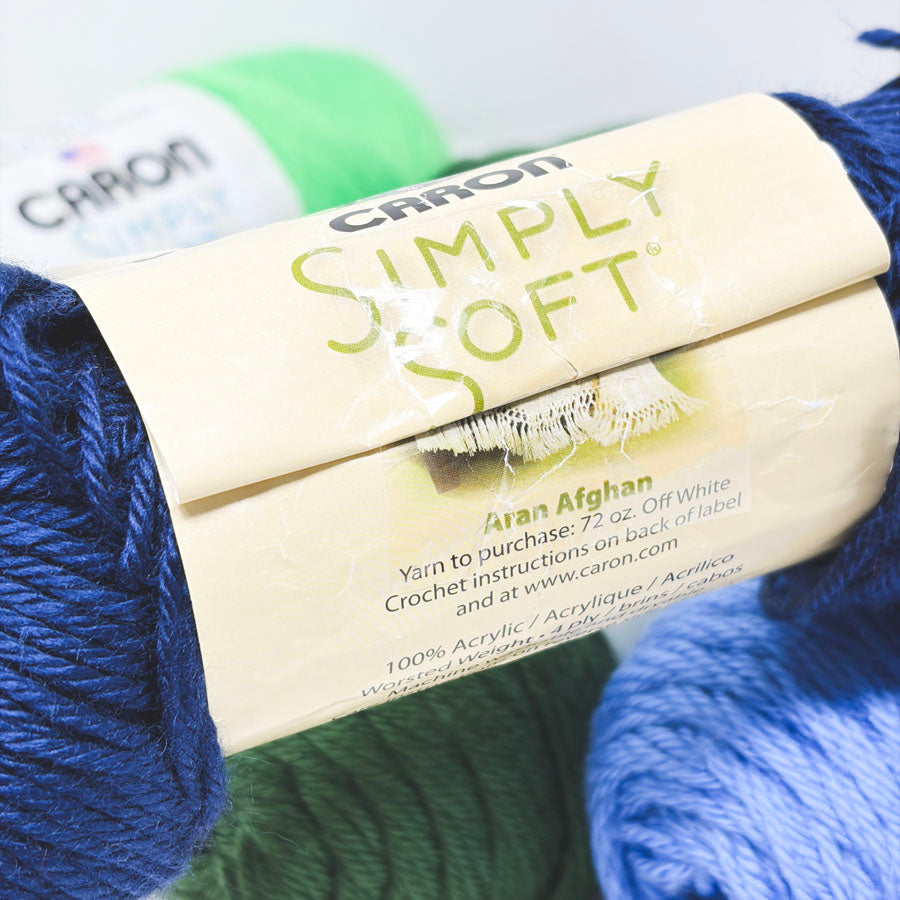 Green/Blue Caron Simply Soft Yarn - Pick a Color