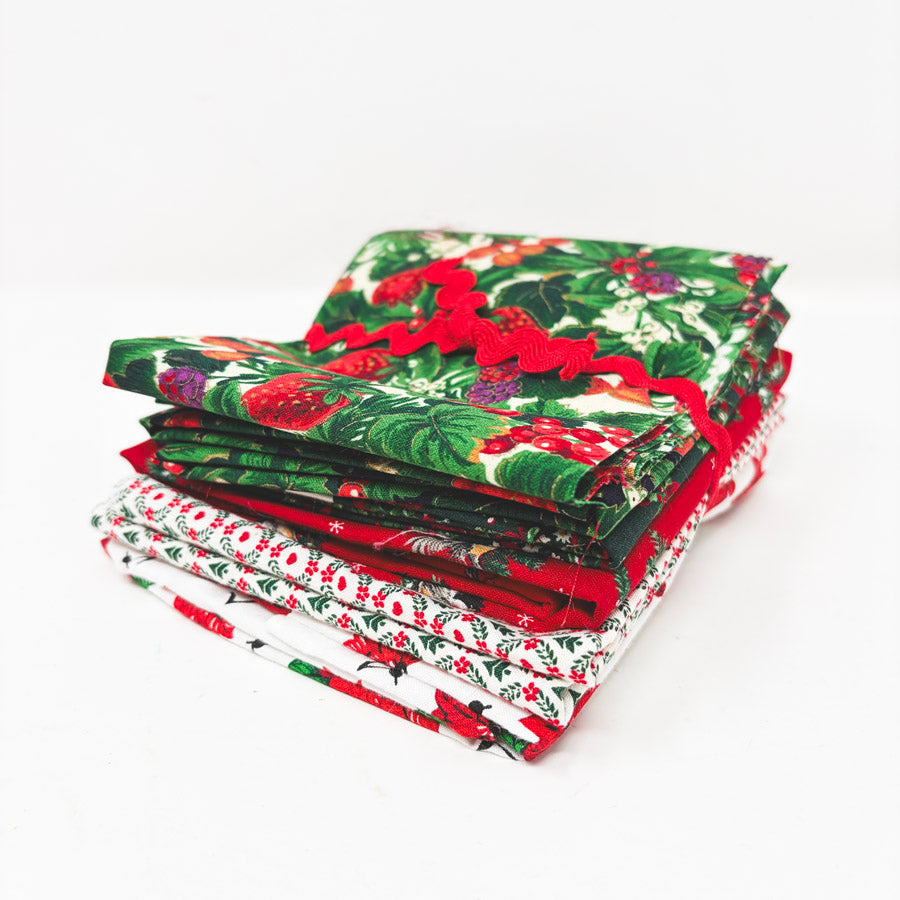 Bright Holiday Prints Fabric Remnants Bundle