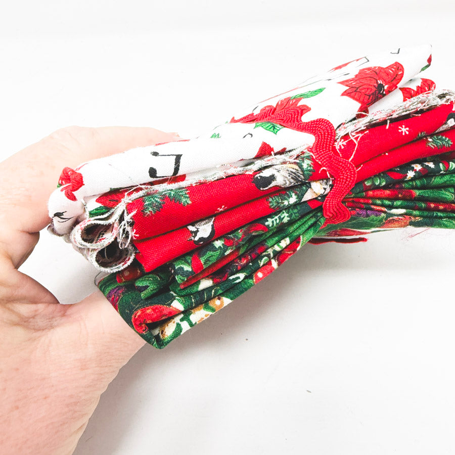 Bright Holiday Prints Fabric Remnants Bundle