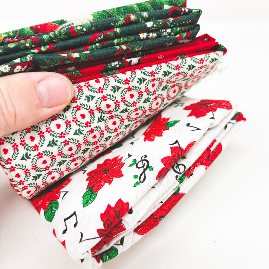Bright Holiday Prints Fabric Remnants Bundle