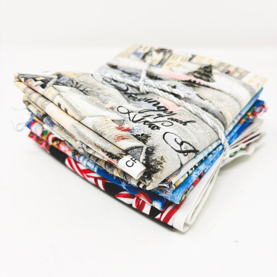 Festive Holiday Scenes & Stuff Fabric Remnants Bundle