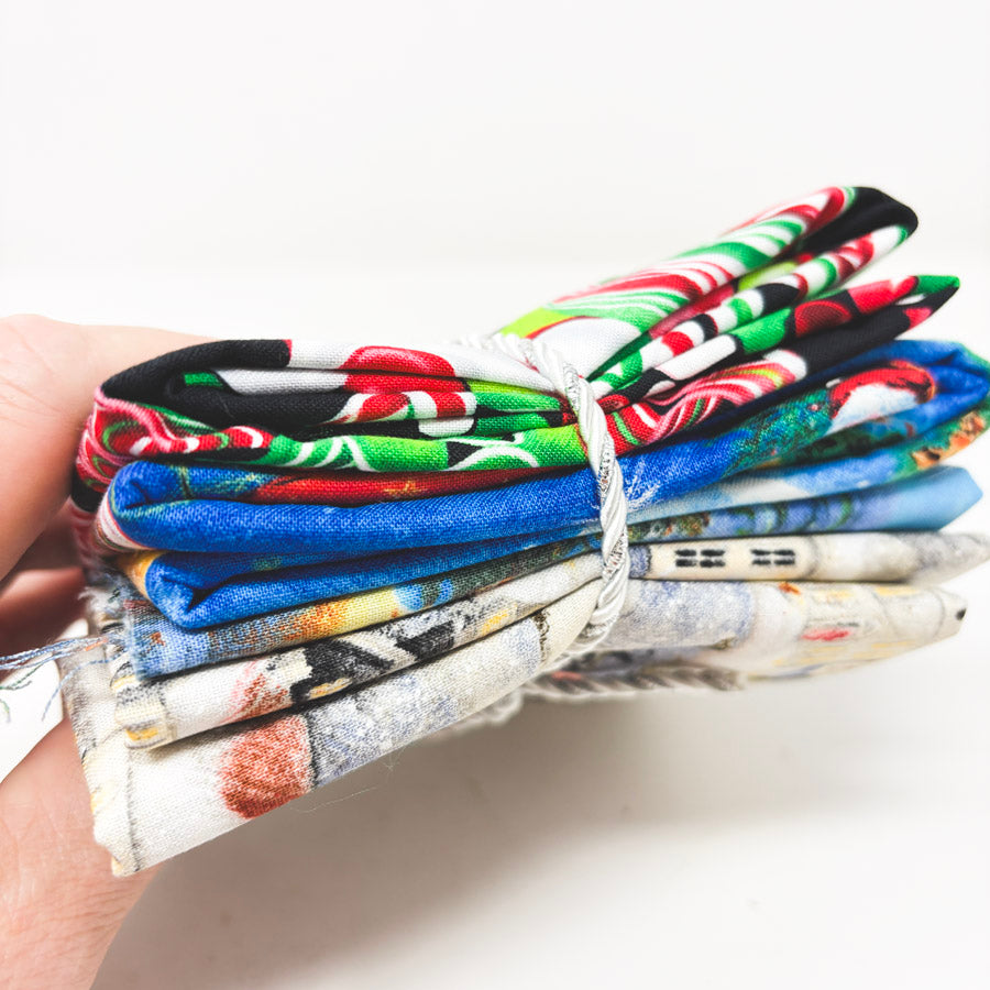 Festive Holiday Scenes & Stuff Fabric Remnants Bundle