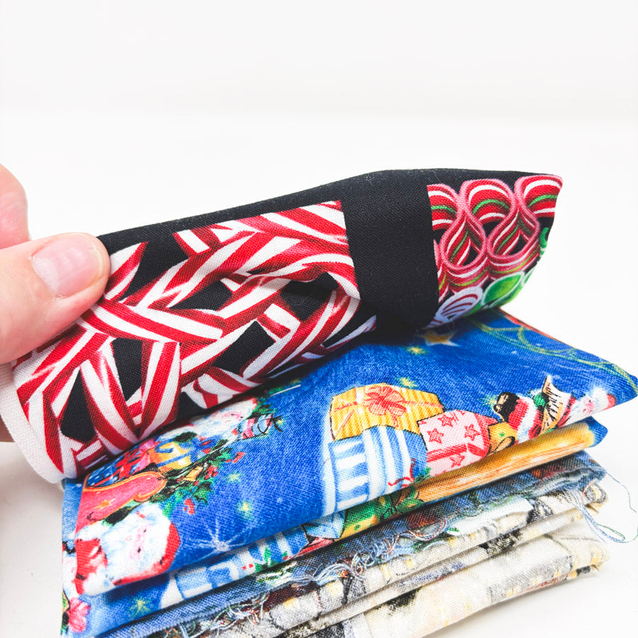 Festive Holiday Scenes & Stuff Fabric Remnants Bundle