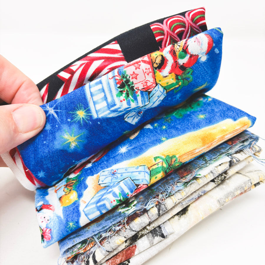 Festive Holiday Scenes & Stuff Fabric Remnants Bundle