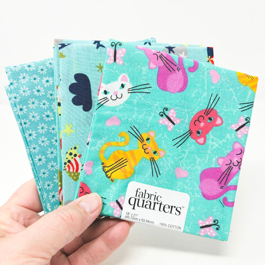 Aqua Cotton Quarter Flats - Pick a Design