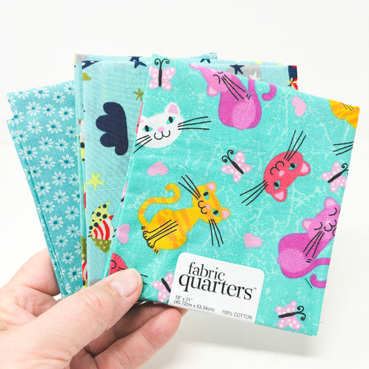 Aqua Cotton Quarter Flats - Pick a Design