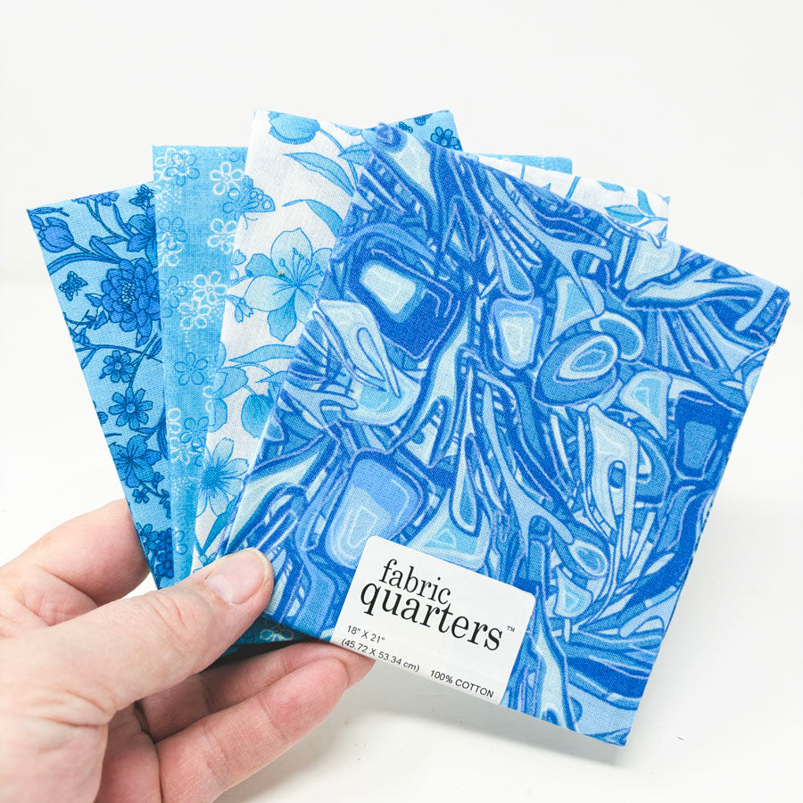 Bright Blue Cotton Quarter Flats - Pick a Design