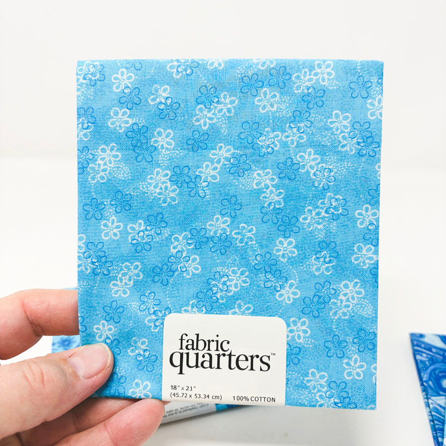 Bright Blue Cotton Quarter Flats - Pick a Design